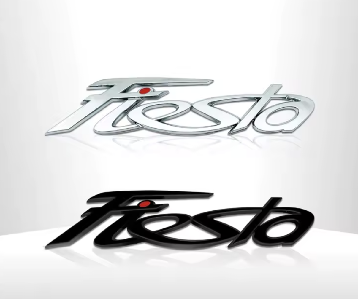 1PC Black Silver Ford Fiesta Emblem Badge Rear Trunk Tail Sticker Car Decal