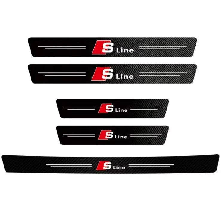 5 Pcs Car Door Sill And Boot Sill Protector For Audi S Line