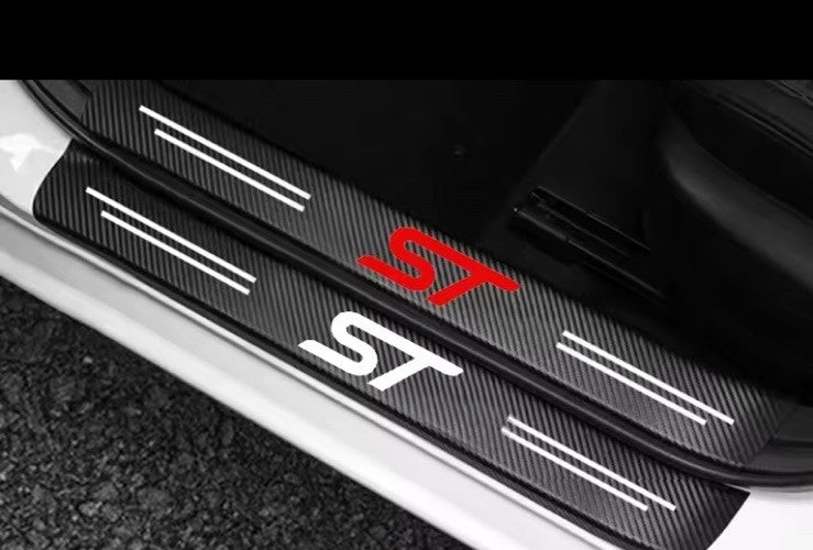 4PC Carbon Fiber Door Sill Protector for Ford ST
