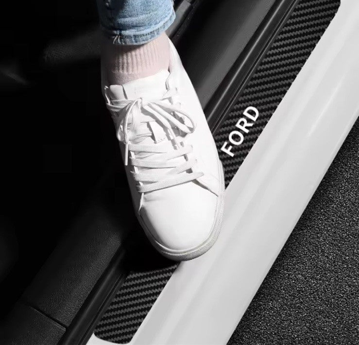 12Pcs Car Door Handle Protector And Door Sill For Ford
