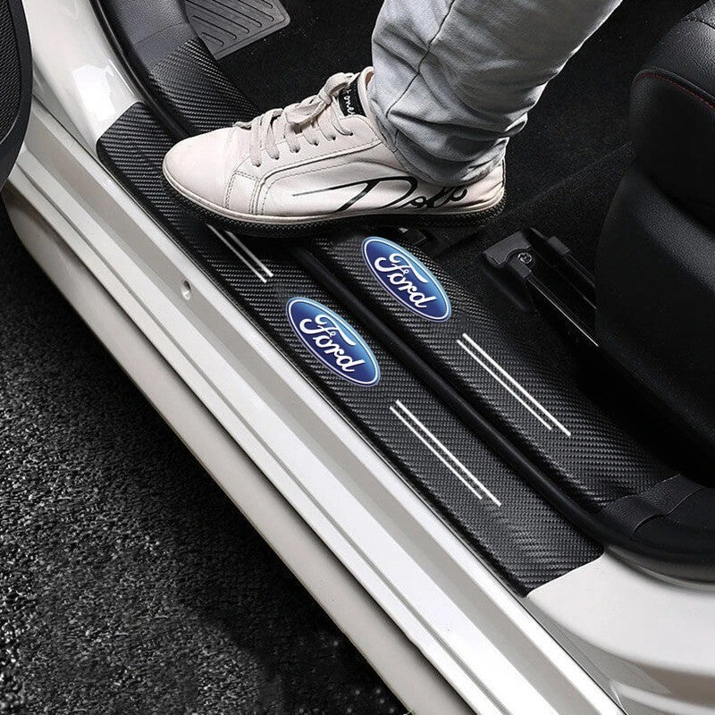 5PC Carbon Fiber Door Sill Protector for Ford Fiesta Kuga Ranger Transit ST