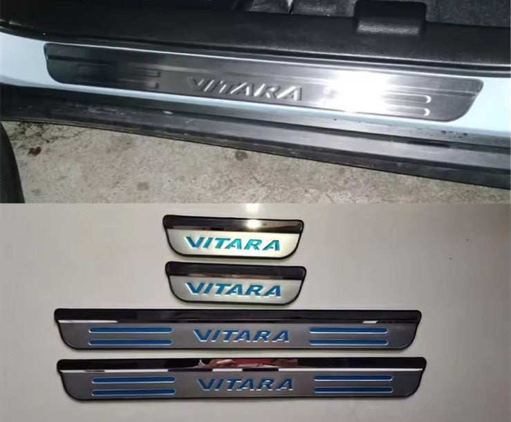 4Pcs Stainless SteelDoor Sill Protective Scuff Plates For Suzuki Vitara