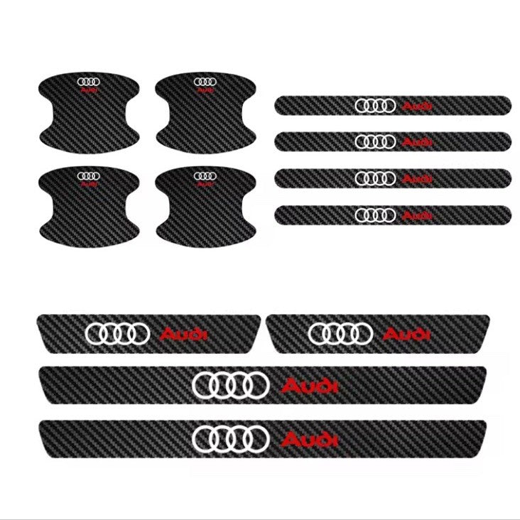 12Pcs Car Door Handle And Door Sill Protective Decal For Audi