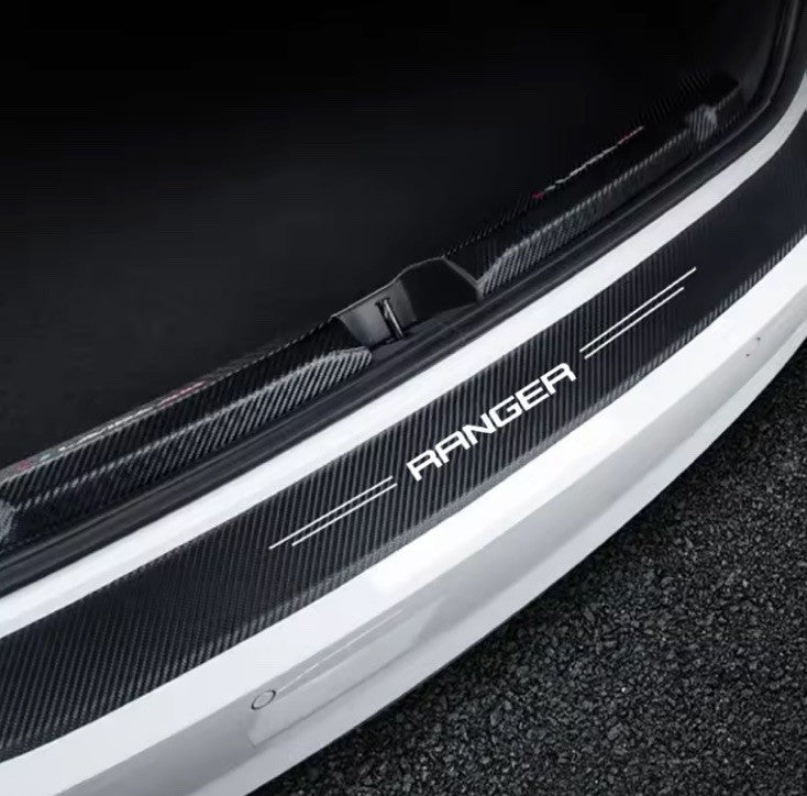 4Pcs Carbon Fibre Effect Adhesive Door Sill Protective Strips For Ford Ranger