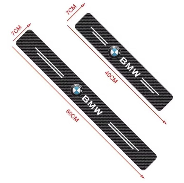 4PCS BMW Carbon Fibre Effect Adhesive Door Sill Protective Strips