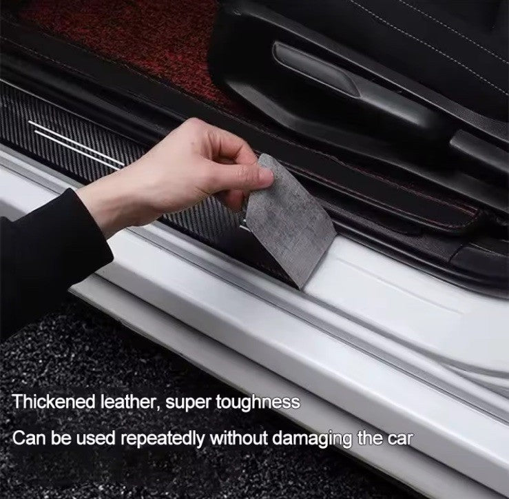 5pcs Carbon Fibre Effect Car Door Sill Protective Strips For Volvo