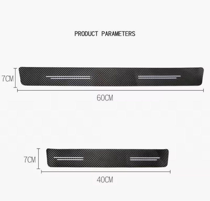 4PCS Carbon Fibre Effect Car Door Sill Protective Strips For Volvo XC90