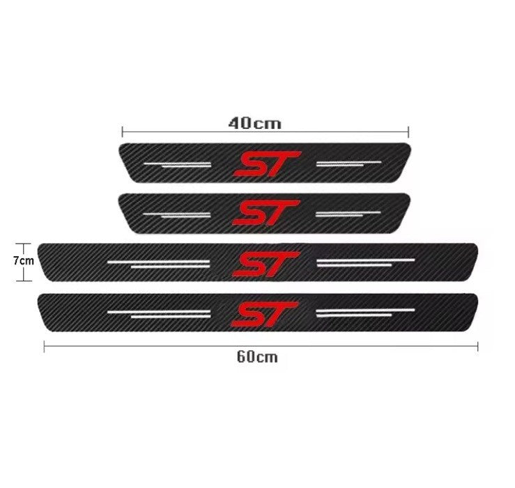 4PC Carbon Fiber Door Sill Protector for Ford ST