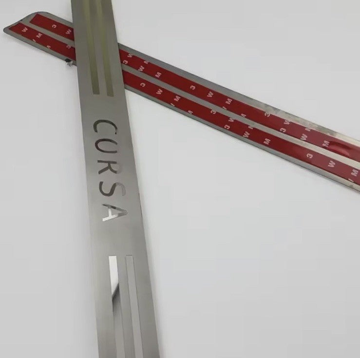 2Pcs Stainless Steel Door Sill Protective Scuff Plates For Vauxhall Corsa
