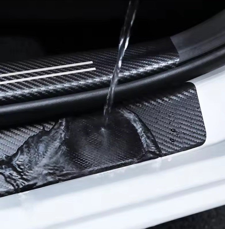 5PCS Carbon Fibre Effect Car Door Sill Protective Strips For Peugeot