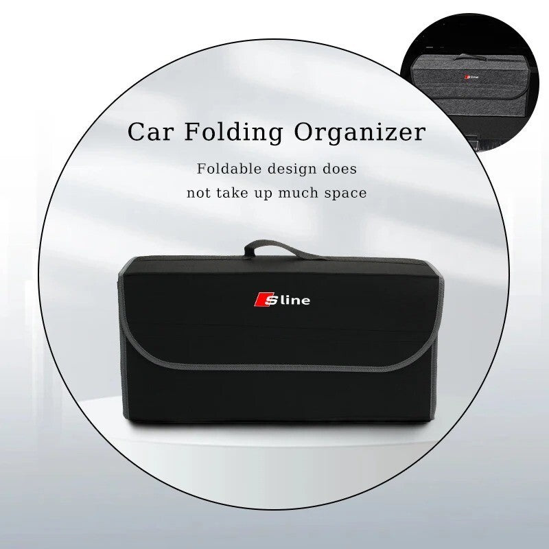 Car Trunk Organizer Foldable Storage Box Bag for Audi RS S Line RS3 RS4 A8 Q7