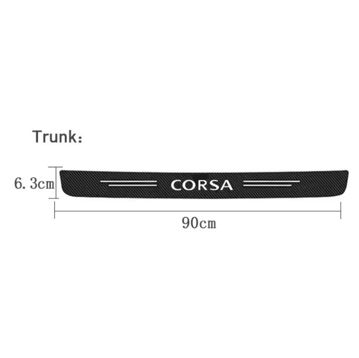 5PC Carbon Fiber Car Door Threshold Protector Strip For Vauxhall Corsa