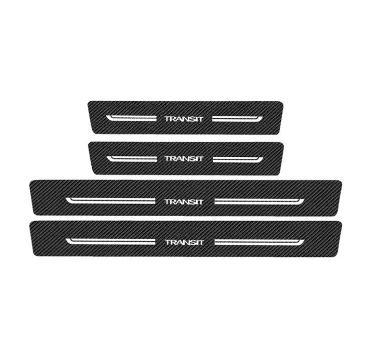 4PC Carbon Fiber Door Sill Protector for Ford Transit