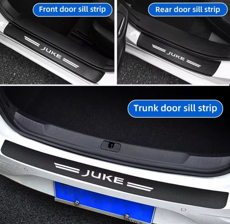 5PCS Carbon Fibre Effect Car Door Sill Protective Strips For Nissan Juke