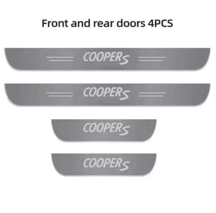 4PCS Led Colour Changing Door Sill Protective Scuff Plates For Mini Cooper S