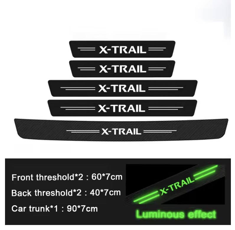 5PC Luminous Door Sill Protector Sticker for Nissan X-Trail