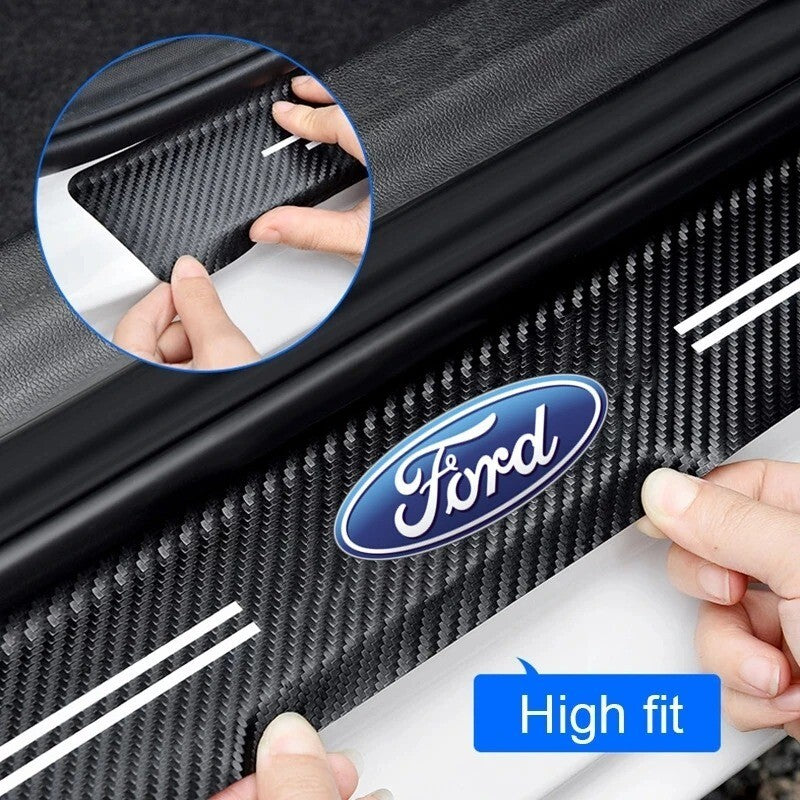 5PC Carbon Fiber Door Sill Protector for Ford Fiesta Kuga Ranger Transit ST