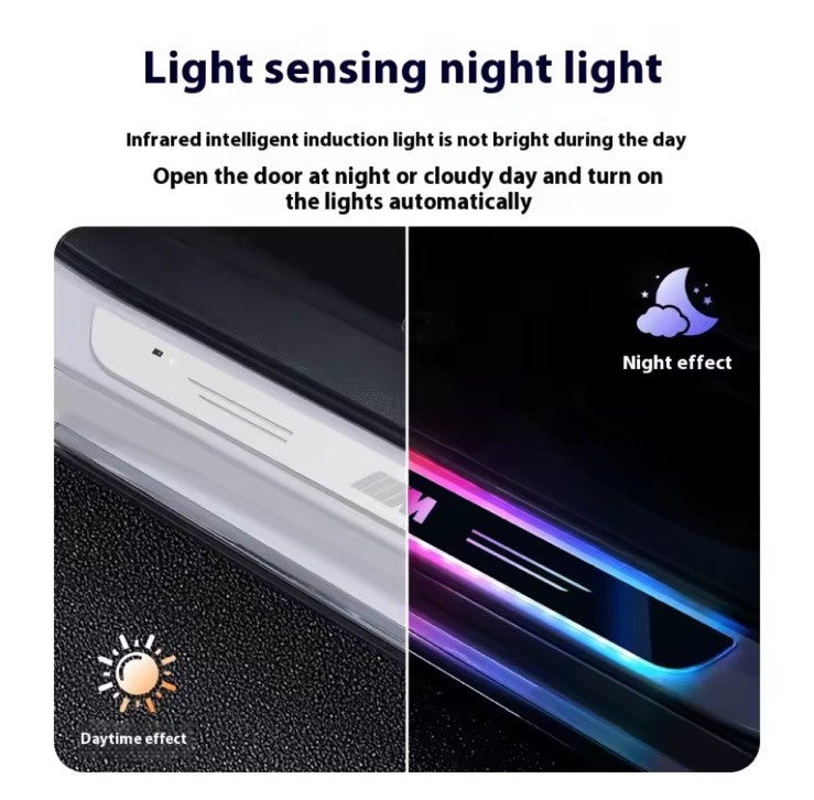 2Pcs Led Colour Changing Door Sill Protective Scuff Plates For BMW M Series