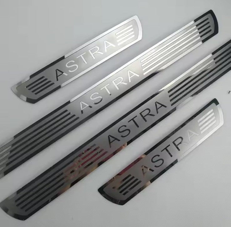 4Pcs Stainless Steel Door Sill Protective Scuff Plates For Vauxhall Astra
