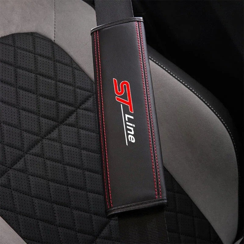 Ford ST Line Seatbelt Cover Pad For Ford Fiesta Focus Puma ST Line Black & Red