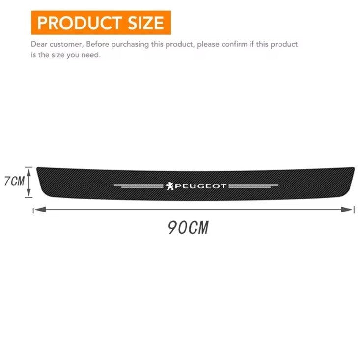 5Pcs Carbon Effect Car Door Sill Protector Stickers for Peugeot