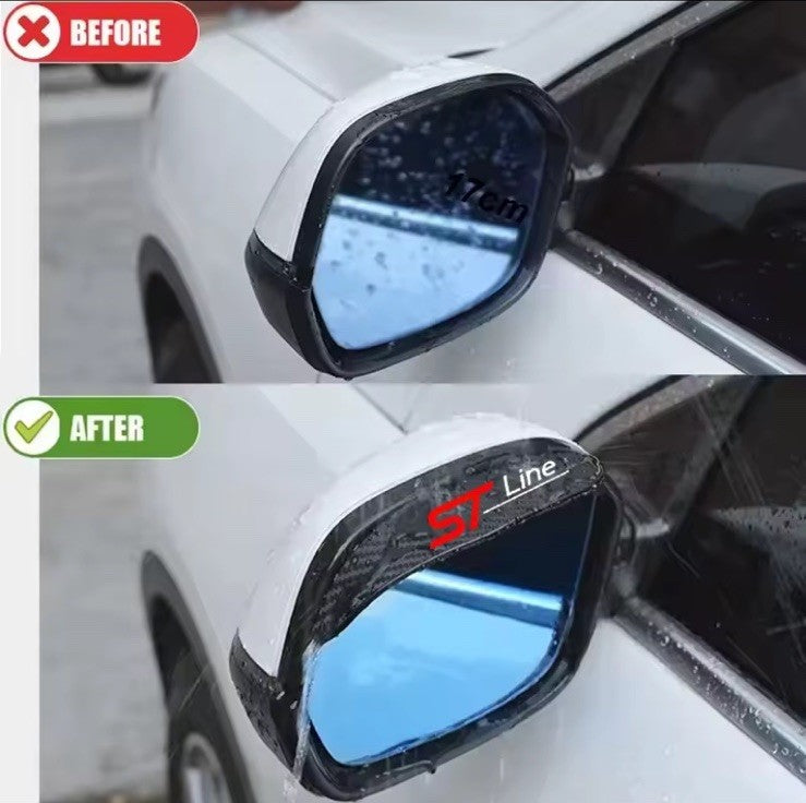 2Pcs Ford ST Wing Mirror Rain Cover Eyebrow Universal Fiesta Focus ST
