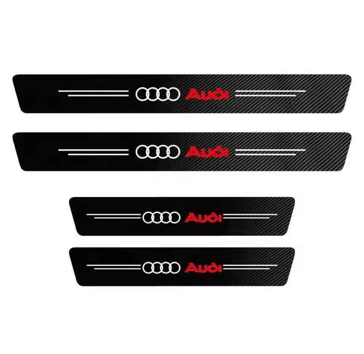 4Pcs Car Door Sill Protector ​Carbon Fibre Finish For Audi