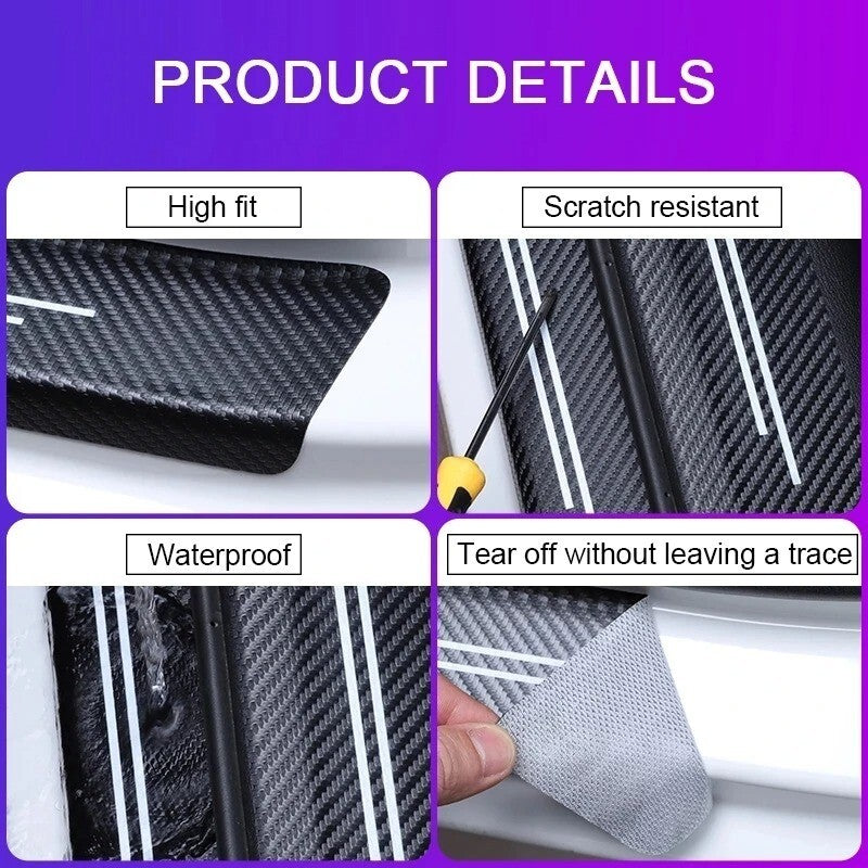 5PC Carbon Fiber Door Sill Protector for Ford Fiesta Kuga Ranger Transit ST