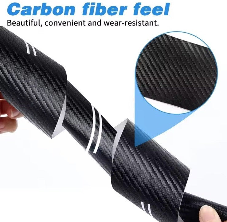 5PCS Carbon Fibre Look Door Sill & Boot Protector Stickers For Nissan Navara
