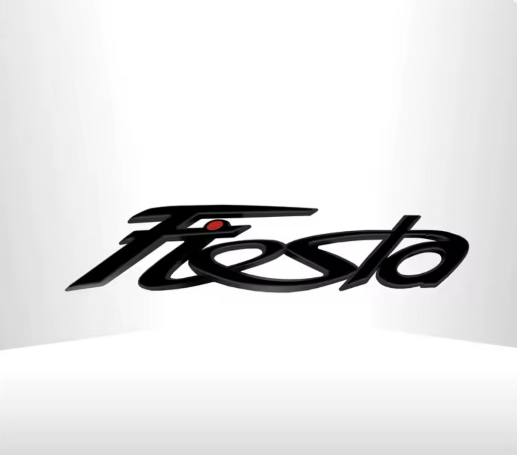 1PC Black Silver Ford Fiesta Emblem Badge Rear Trunk Tail Sticker Car Decal