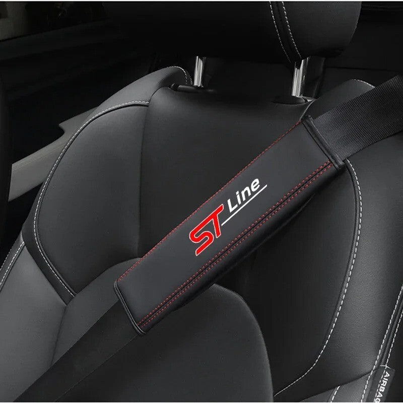 Ford ST Line Seatbelt Cover Pad For Ford Fiesta Focus Puma ST Line Black & Red
