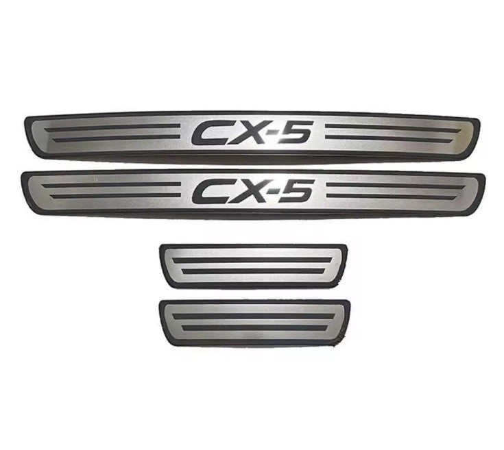 4Pcs Stainless Steel Door Sill Protective Scuff Plates For Mazda CX-5