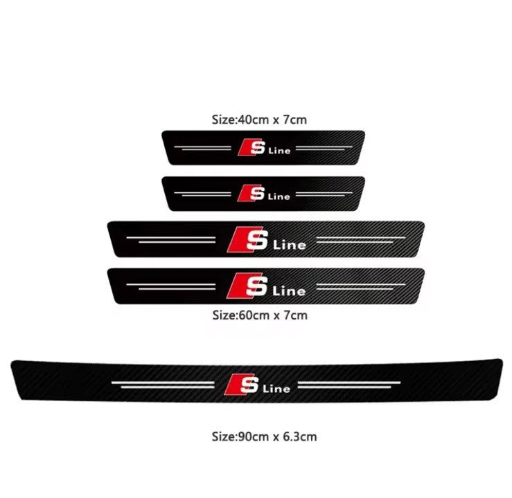 5 Pcs Car Door Sill And Boot Sill Protector For Audi S Line