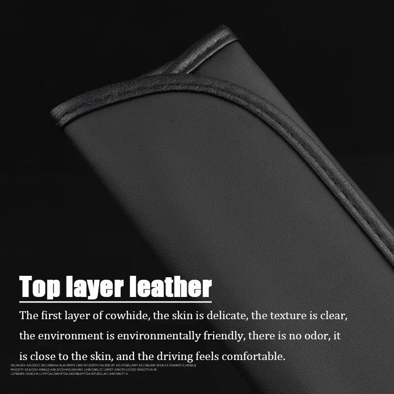 2PCS Nappa Leather Seat Belt Covers for Audi S Line A3 A4 A5 A6 A7 A8 S3 S4