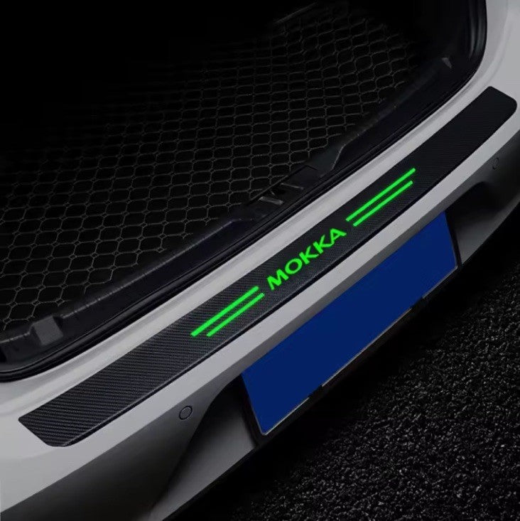 5Pcs Carbon Fibre Luminous Door Sill Protector For Vauxhall Mokka