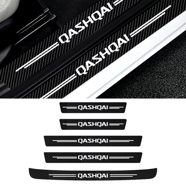 5Pcs Car Door Sill Protector Stickers for Nissan Qashqai J10 J11 J12 2013–2021