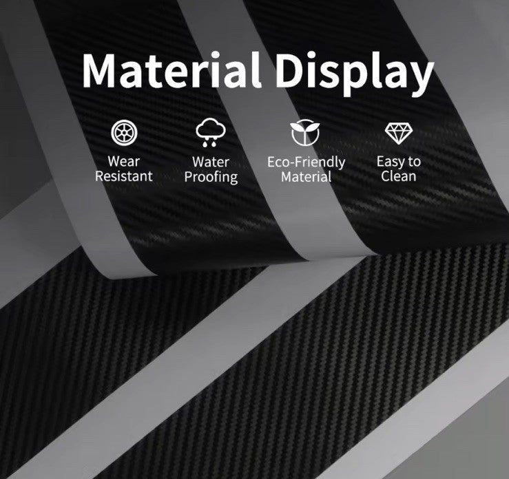 4pcs Carbon Fibre Effect Car Door Sill Protective Strips For Vauxhall Vivaro