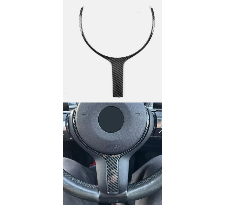 Carbon Fiber Style Steering Wheel Trim Cover for BMW M-Sport 123456 Series