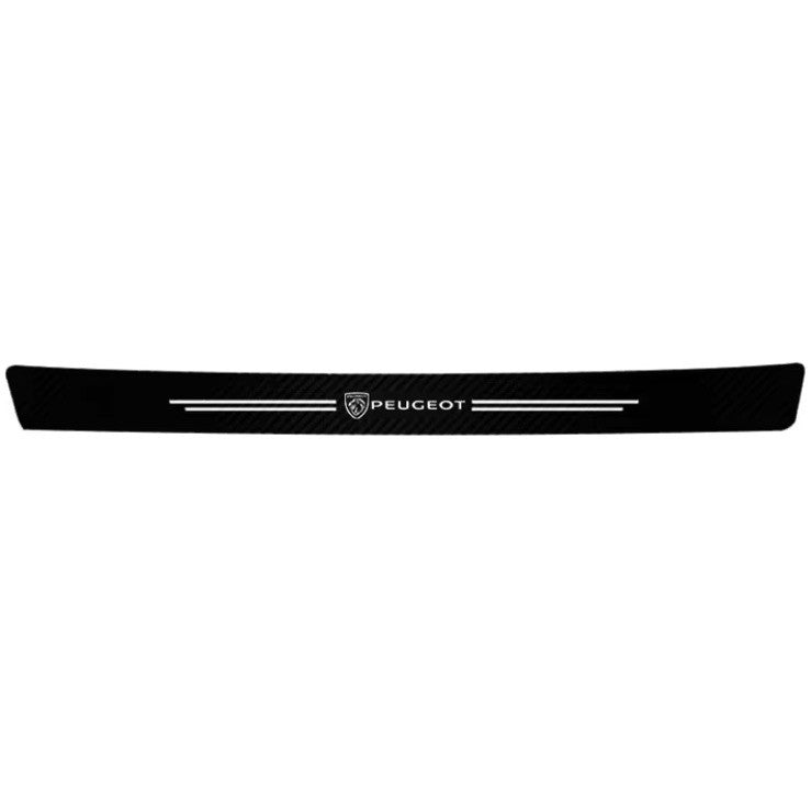 5PCS Carbon Fibre Effect Car Door Sill Protective Strips For Peugeot