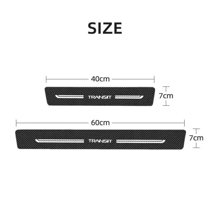 4PC Carbon Fiber Door Sill Protector for Ford Transit