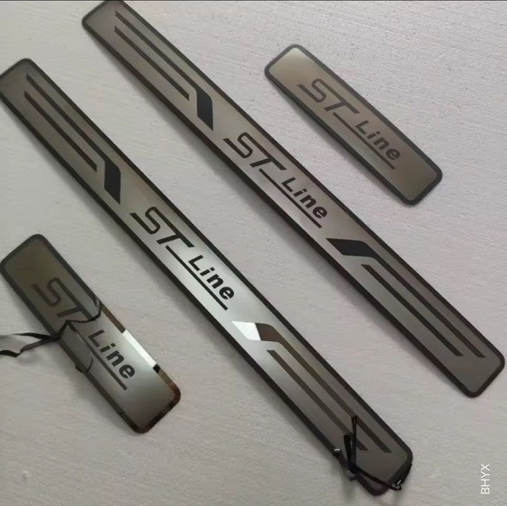 4Pcs St Line Stainless Steel Door Sill Protective Scuff Plates For Ford