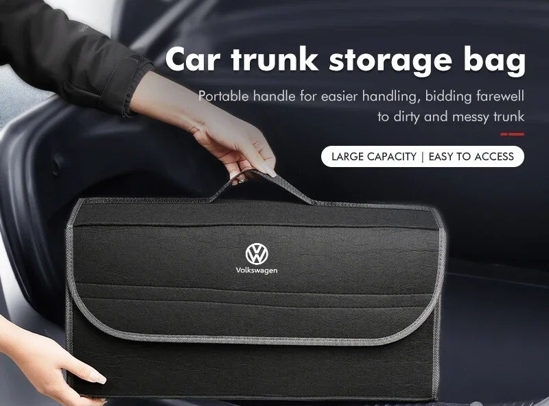 Foldable Car Trunk Organizer Storage Box for VW Passat Golf Tiguan Polo