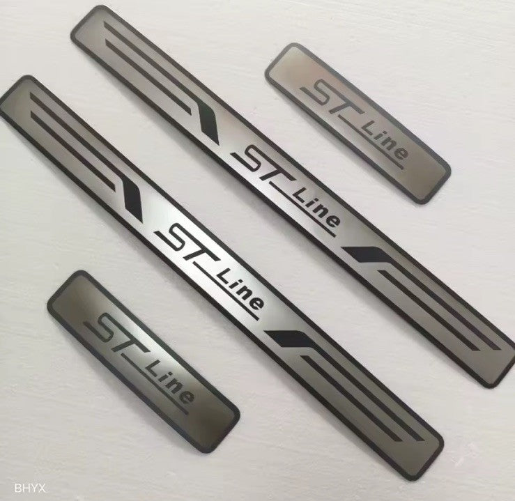 4Pcs St Line Stainless Steel Door Sill Protective Scuff Plates For Ford
