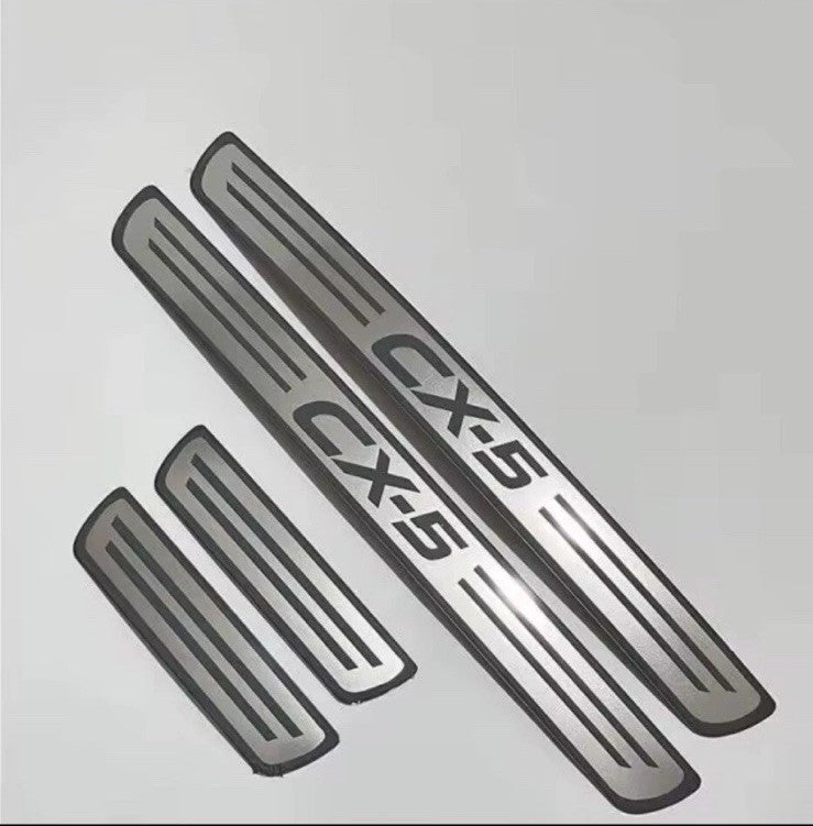 4Pcs Stainless Steel Door Sill Protective Scuff Plates For Mazda CX-5
