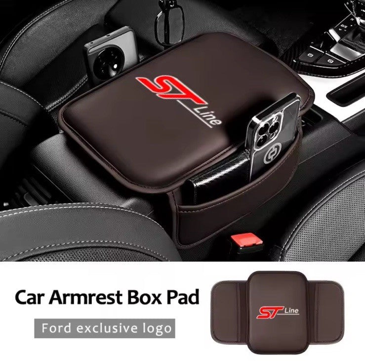 Car Leather Armrest Box Protective Pad for Ford ST Line, Edge,  Transit, Kuga