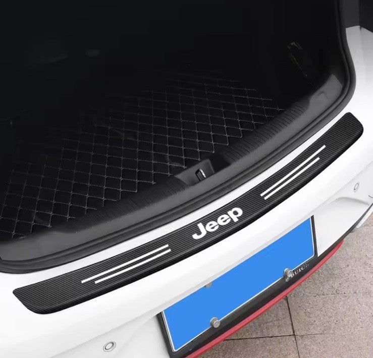 5Pcs Carbon Fibre Effect Adhesive Door Sill Protective Strips For Jeep 