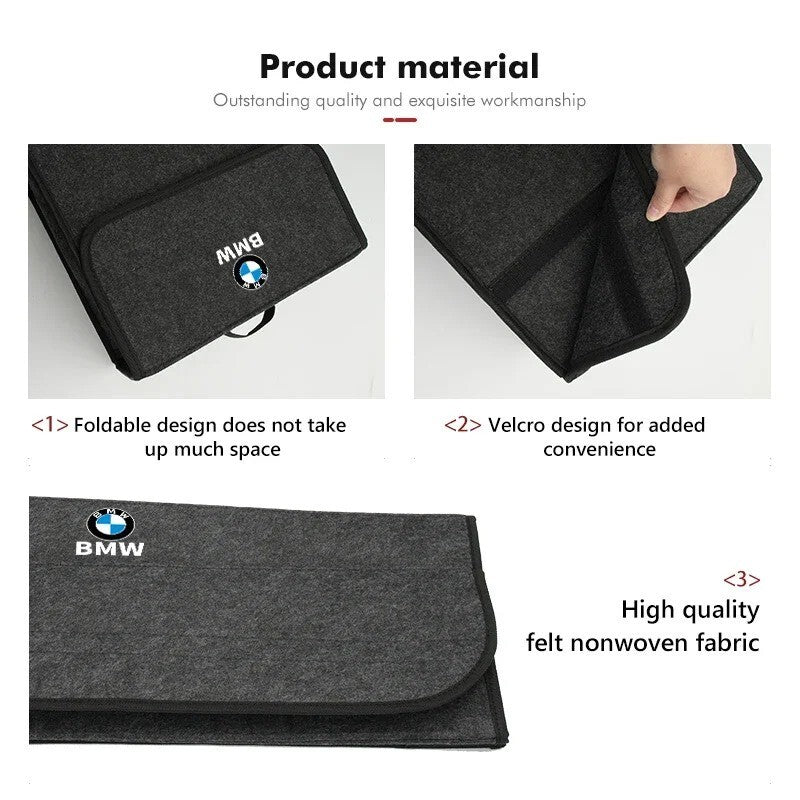 Car Trunk Storage Bag Felt Organizer Box for BMW G30 G20 M3 M5 X5 X3 E39 F30
