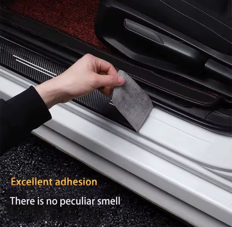 4PCS Skoda VRS Door Sill Carbon Fibre Protector Octavia Fabia Universal Fit