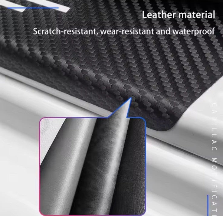 4PCS Carbon Fibre Effect Car Door Sill Protective Strips For Volvo XC90