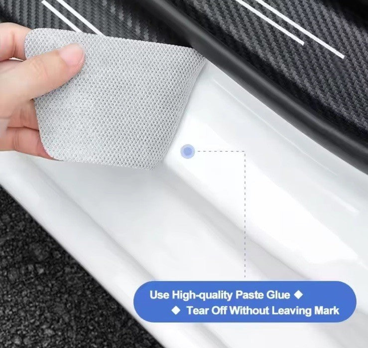 4PCS Carbon Fibre Adhesive Door And Boot Sill Protective Strips For BMW